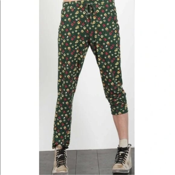 NWT POL Miss Daisy Olive Ditzy Floral Knit Lounge Pants - Picture 2 of 5